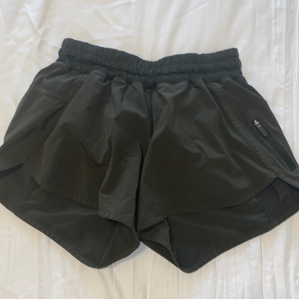 Lululemon hunter green tracker shorts. Size 4 low rise